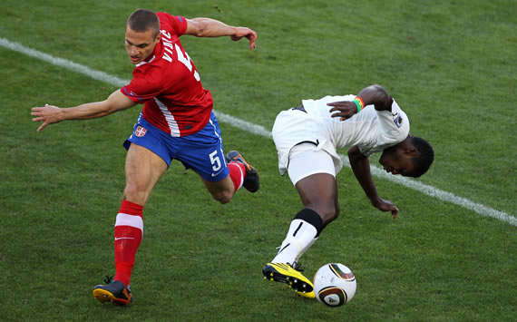 Nemanja Vidic - Serbia & Asamoah Gyan - Ghana (Getty Images)