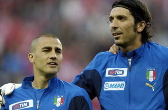 Cannavaro and Buffon of Italy