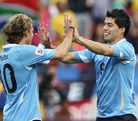 Luis Suarez & Diego Forlan - Uruguay (Getty Images)