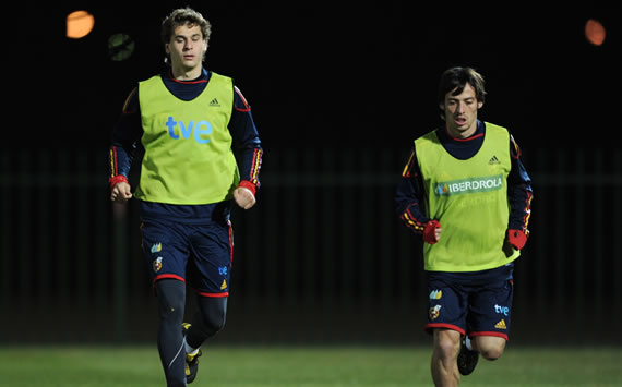 Fernando Llorente, David Silva, Spain training (Getty Images)