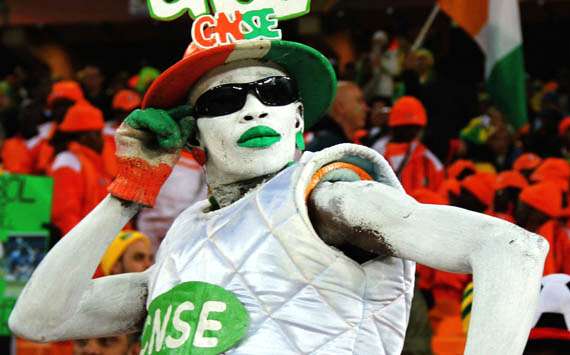 2010 FIFA World Cup,An Ivory Coast fan enjoys the atmosphere,Brazil v Ivory Coast(Getty Images)