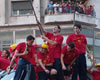 Spain's World Cup 2010 heroes celebrate becoming world champions in Madrid with throngs of fans