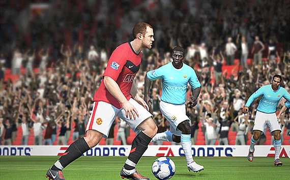 Wayne Rooney dribbelt in FIFA 11 (iamgamer.de)