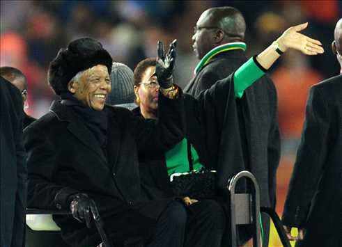 Nelson Mandela At The 2010 World Cup Final (Getty)