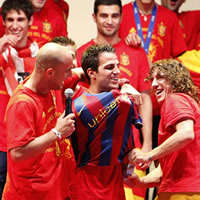 Cesc Fabregas in Barcelona shirts (Getty Images)