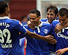Schalke 04: Raul, Joel Matip & Christoph Moritz celebrating goal of Jermaine Jones (Getty)