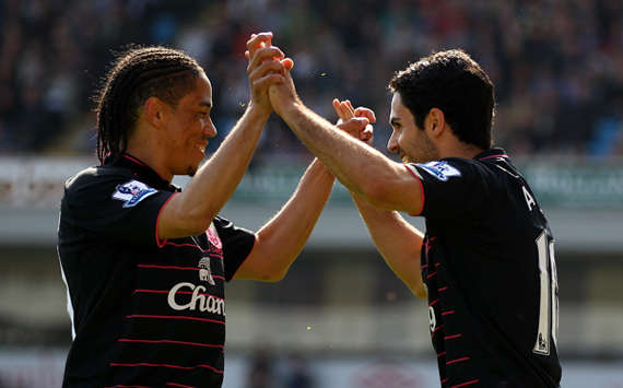 Steven Pienaar & Mikel Arteta, Everton (Getty Images)