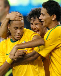 Neymar, Alexandre Pato, Paulo Henrique Ganso, Brazil (Getty Images)