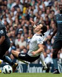 EPL ,Tottenham Hotspur vs Manchester City, Gareth Bale; Nigel De Jong; Yaya Toure (Getty Images)