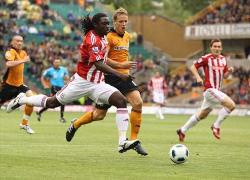Christophe Berra & Kenwyne Jones, Wolves vs Stoke City (Getty Images)