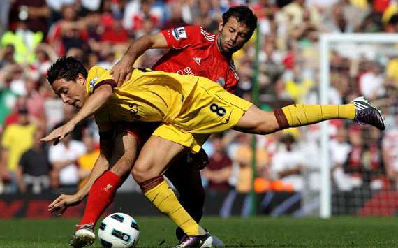 Samir Nasri - Javier Mascherano, Arsenal - Liverpool (Getty Images)