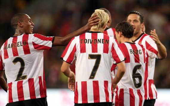 PSV viert doelpunt tegen Sibir Novosibirsk, Europa League (PROSHOTS)