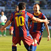 Lionel Messi, Andres Iniesta, Racing, Barcelona (Getty Images)