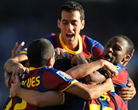 Dani Alves, Sergi Busquets, Seydou Keita - Barcelona (Getty Images)