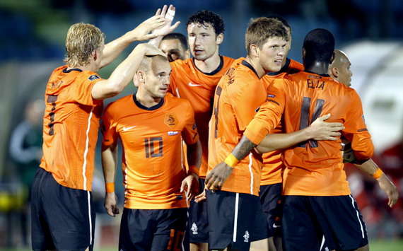 Netherlands celebrates goal against San Marino (PROSHOTS)