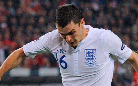 Adam Johnson scores for England against Switzerland in Tuesday's Euro 2012 win (Getty Images)