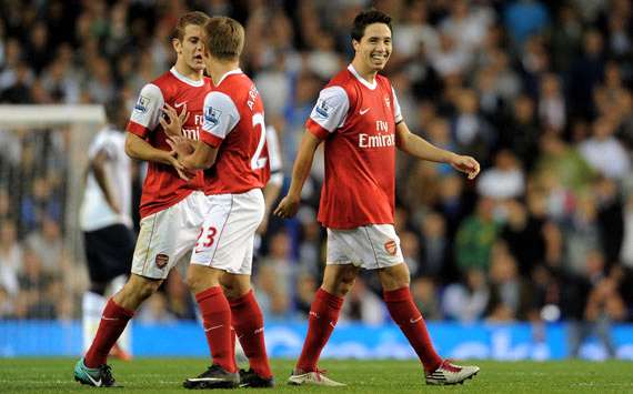 Carling Cup :Samir Nasri  Tottenham vs Arsenal (Getty Images) 