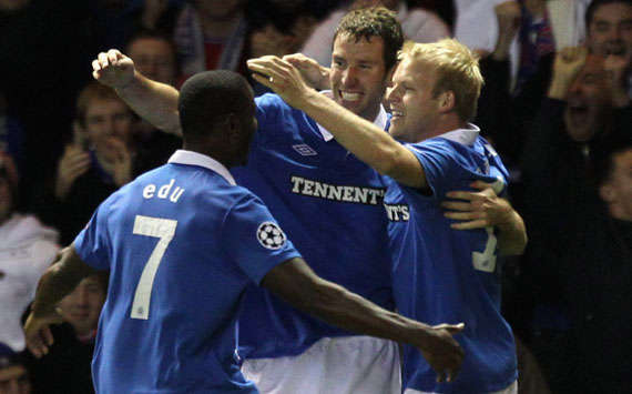 Edu,Daryl Broadfoot,Steven Naismith,Glasgow Rangers FC vs Bursaspor Kulubu,UEFA Champions League(Getty Images)