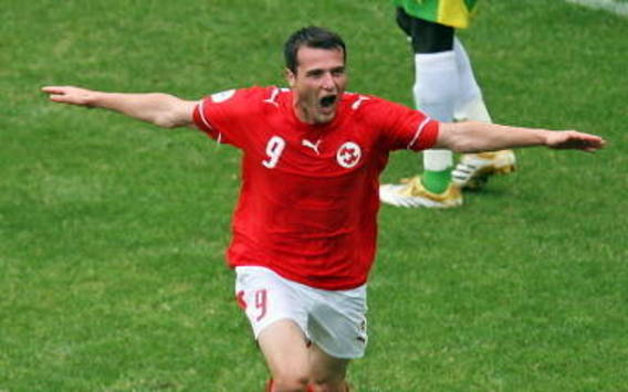 Alexander Frei celebrates for Switzerland against Togo (AFP)