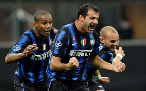 Maicon, Dejan Stankovic, Wesley Sneijder - Inter-Tottenham - Champions League (Getty Images)