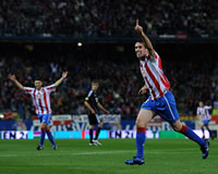 Diego Godin celebrates his goal in Atletico Madrid's Europa League win over Rosenborg (Getty Images)
