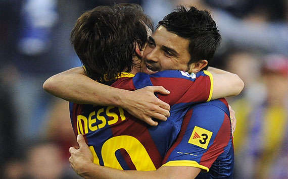 David Villa and Leo Messi (Barcelona)