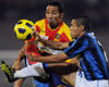 Contrasto tra Jeda e Cordoba in Lecce-Inter (Getty Images)