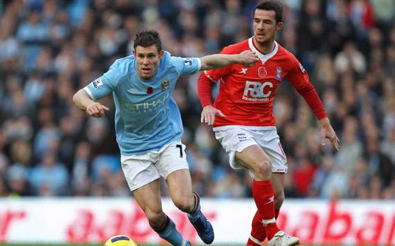 EPL : James Milner -  Barry Ferguson ,  Manchester City vs Birmingham City (Getty Images) 