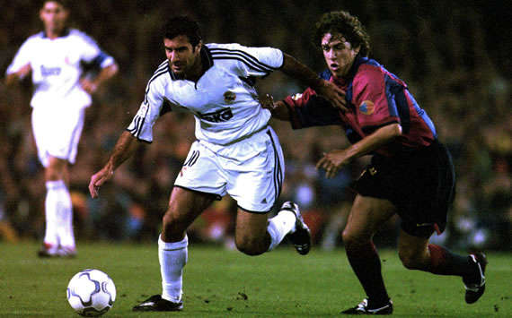 Figo, Carles Puyol, Barcelona, Real Madrid, 2000 (Getty Images)