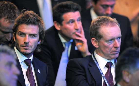David Beckham, Lord Coe and Andy Anson  (Getty Images)