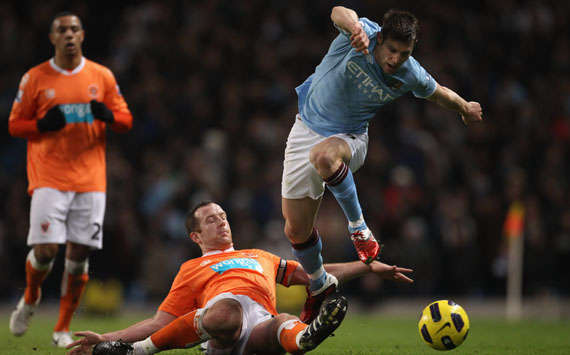 BPL, Manchester City and Blackpool, James Milner and Charlie Adam (Getty Images)