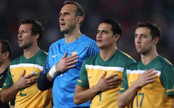Lucas Neill, Mark Schwarzer, Tim Cahill, Australia (Getty Images)