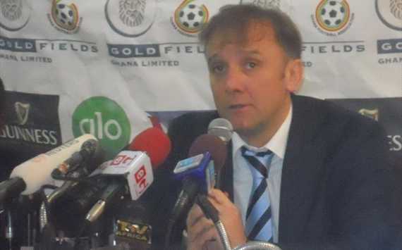 Ghana coach Goran Stevanovic at a press briefing in Accra (Kent Mensah/Goal.com)