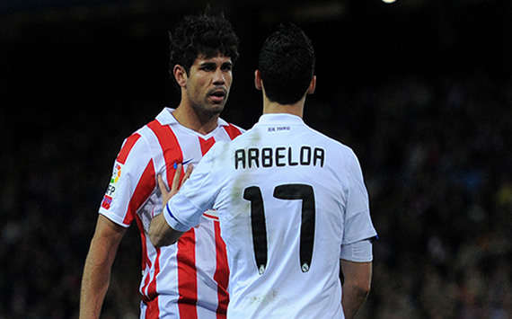 Copa del Rey: Álvaro Arbeloa (Real Madrid), Diego Costa (Atlético de Madrid) (Getty images)