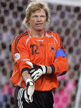 Oliver Kahn of Germany in his final intenational match, against Portugal