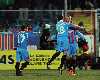 Maxi Lopez festeggiato da Augurstyn e Gomez dopo il suo goal contro il Cesena (Getty Images)