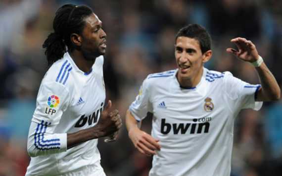 Emmanuel Adebayor, Angel Di Maria, Real Madrid (Getty Images)