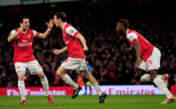 EPL : Sebastien Squillaci - Cesc Fabregas - Johan Djourou, Arsenal v Stoke City