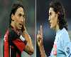 Ibrahimovic vs Cavani - Milan vs Napoli (Getty Images)