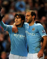 EPL: David Silva - Pablo Zabaleta - Yaya Toure,Manchester City v Wigan Athletic