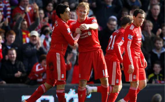 EPL : Dirk Kuyt - Luis Suarez, Liverpool v Manchester United 