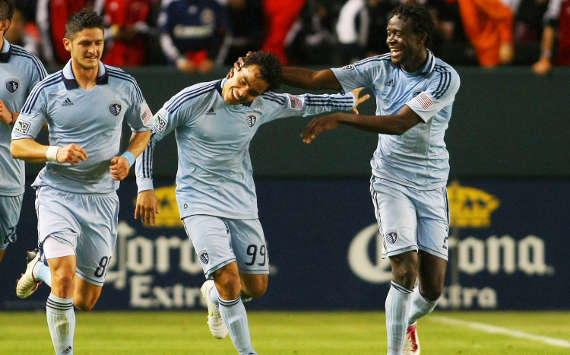 Omar Bravo, Kei Kamara, Milos Stojcev, Sporting Kansas City, MLS