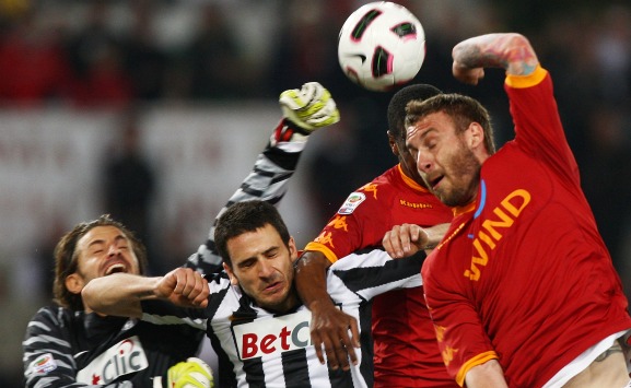 Marco Storari, Daniele De Rossi, Leonardo Bonucci - Roma-Juventus - Serie A (Getty Images)