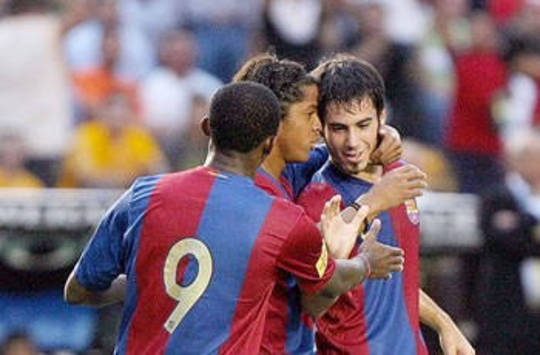 Eto'o, Dos Santos y Crosas, of Barcelona (Notimex)