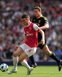 EPL,Arsenal v Liverpool, Andy Carroll and Laurent Koscielny