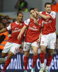 EPL : Samir Nasri - Robin van Persie - Theo Walcott, Tottenham Hotspur v Arsenal 