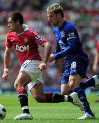 EPL - Manchester United vs Everton, Javier Hernandez and Phil Neville