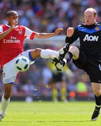 BPl,Arsenal v Manchester United ,Gael Clichy and Wayne Rooney