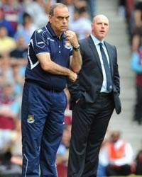 EPL, West Ham United v Blackburn Rovers, Avram Grant and Steve Kean 