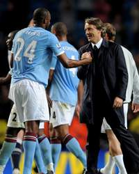 Patrick Vieira & Roberto Mancini - Manchester City (Getty Images)
